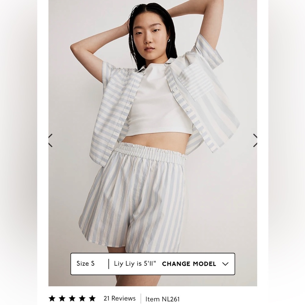 BNWT Madewell Pull-On shorts in weathered sky